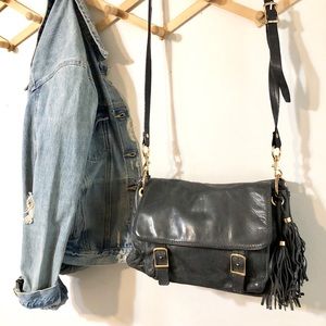 Leather JCREW Doctor Satchel in Grey Smoke